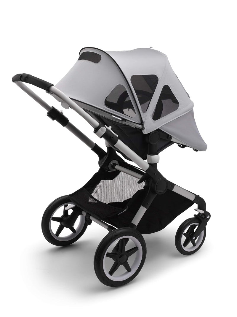 Bugaboo Breezy Sun Canopy, Extendable for Extra Coverage and Optimal Sun Protection, Water Repellent, Compatible with Kangaroo/Fox / Cameleon3 / Lynx Strollers - Misty Grey - Image 2