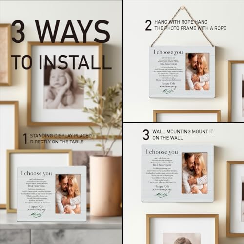 IAXIC 10th Anniversary Picture Frame, 10th Wedding Anniversary for Her Him Couple Husband Wife, Happy Decorations for Wall Desk Tabletop Shelf, 10 Years Wedding Gift Ideas - Image 5