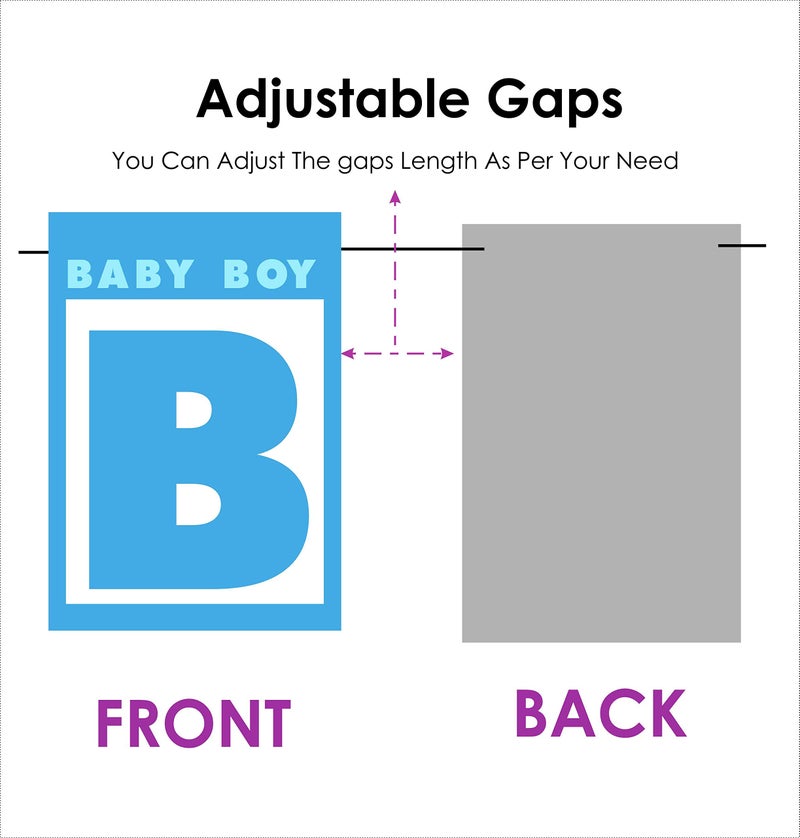 Balloonistics Boy or Girl Baby Shower Banner C7 Combo Includes 2 Blue and Pink foil Curtains, 1 Boy or Girl Banner, 25 Nos Pink and Blue Metallic Balloon and Glue Dots for Decoration - Image 3