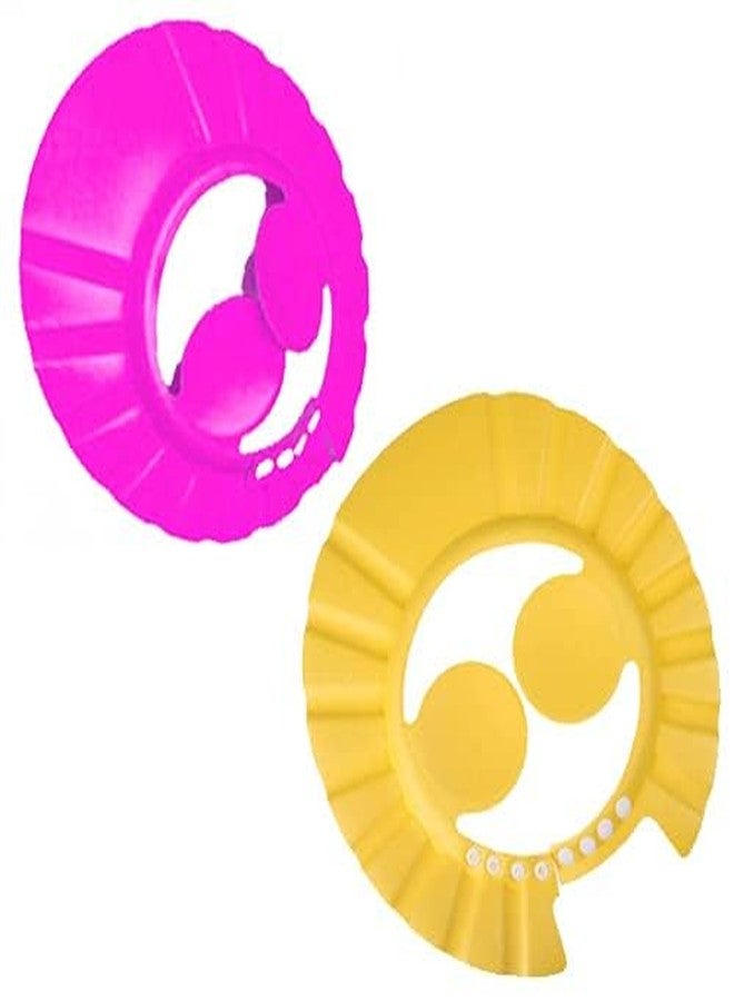 Sage Square New Baby Shower Cap, Adjustable Design, Safe, Soft Bathing with Eye & Ear Protection, Silicone, Makes the Bath More Fun for kids (Random) (Pack of 2) - Image 1