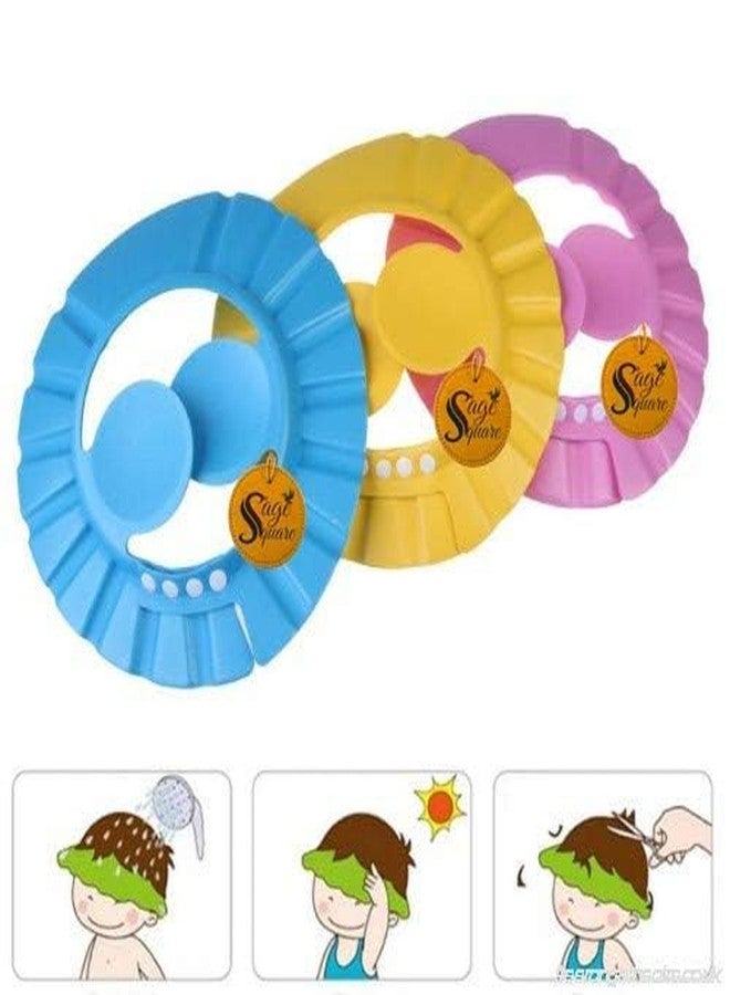 Sage Square New Baby Shower Cap, Adjustable Design, Safe, Soft Bathing with Eye & Ear Protection, Silicone, Makes the Bath More Fun for kids (Random) (Pack of 2) - Image 4