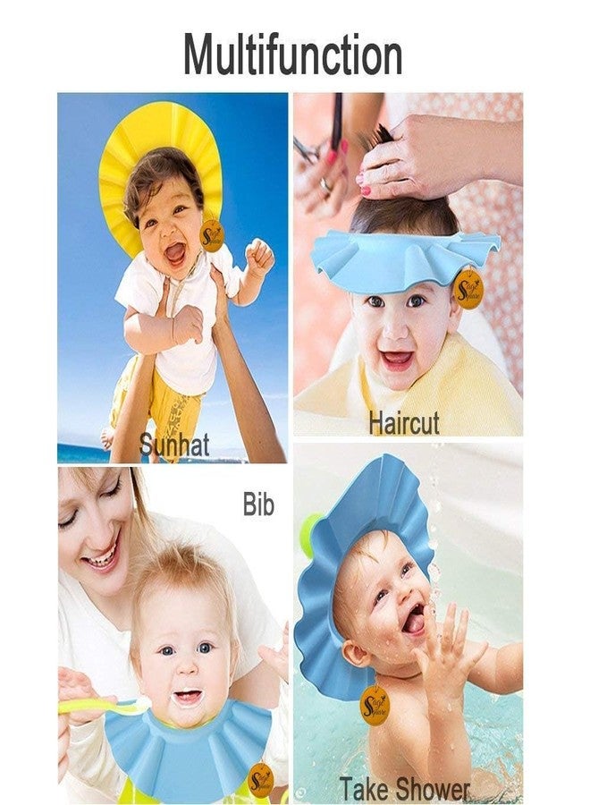 Sage Square New Baby Shower Cap, Adjustable Design, Safe, Soft Bathing with Eye & Ear Protection, Silicone, Makes the Bath More Fun for kids (Random) (Pack of 2) - Image 5