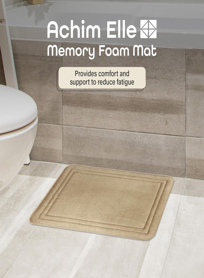Achim Memory Foam Bathroom Rugs - 17 x 24 Inch (Elle Tan) - Ultrasoft Non Slip Bath Mat for Bathroom Floor, Shower, Bedroom & Kitchen - Quick Dry Washable Dense Memory Foam Bath Mat Shower Rug - Image 2