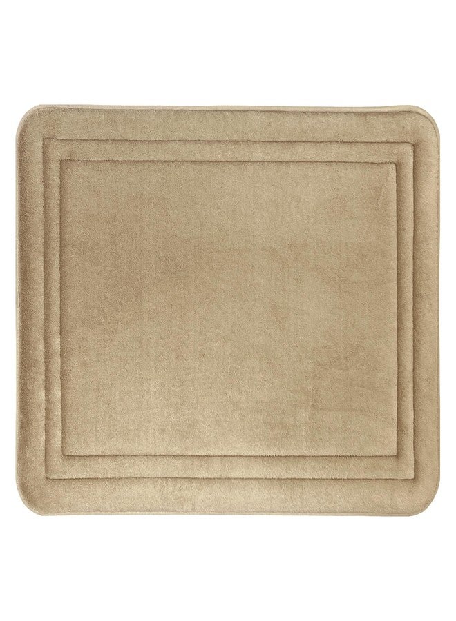 Achim Memory Foam Bathroom Rugs - 17 x 24 Inch (Elle Tan) - Ultrasoft Non Slip Bath Mat for Bathroom Floor, Shower, Bedroom & Kitchen - Quick Dry Washable Dense Memory Foam Bath Mat Shower Rug - Image 1