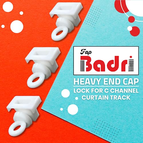 FAPBADRI Heavy End Cap/Lock for C Channel/Curtain Track - Colour: White - Material: Plastic - 10 Pieces - Image 2