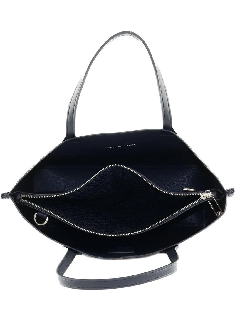 Tommy Hilfiger Jewel Tommy Hilfiger Iconic Logo Detail Textured Tote Bag – Black - Image 3