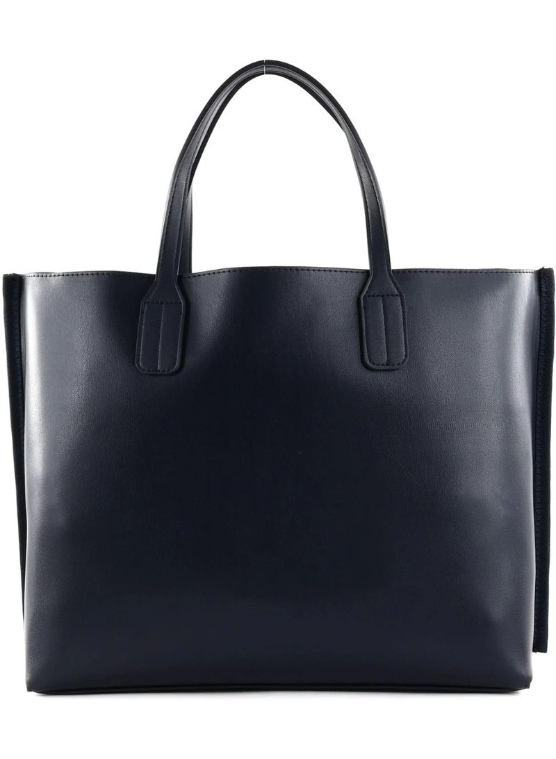 Tommy Hilfiger Jewel Tommy Hilfiger Iconic Logo Detail Textured Tote Bag – Black - Image 2