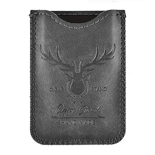 menesia Black Stainless Foldable Cigar Stand Holder with Travel PU Leather Case,Lightweight Steel Portable Cigar Cigarette Display Shelf Tray - Image 4