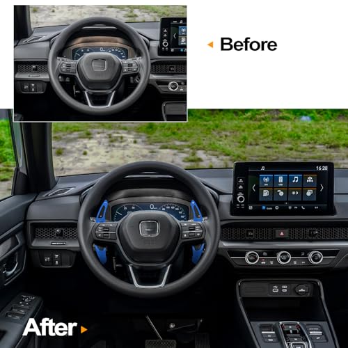 CKE 2pcs Compatible with Honda Civic Accord CR-V Pilot 2026 2025 2024 2023 Accessories Car Paddle Shifter Extension Interior Shift Cover Trims -Blue - Image 5