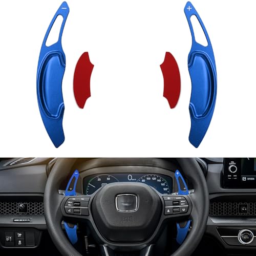 CKE 2pcs Compatible with Honda Civic Accord CR-V Pilot 2026 2025 2024 2023 Accessories Car Paddle Shifter Extension Interior Shift Cover Trims -Blue - Image 2