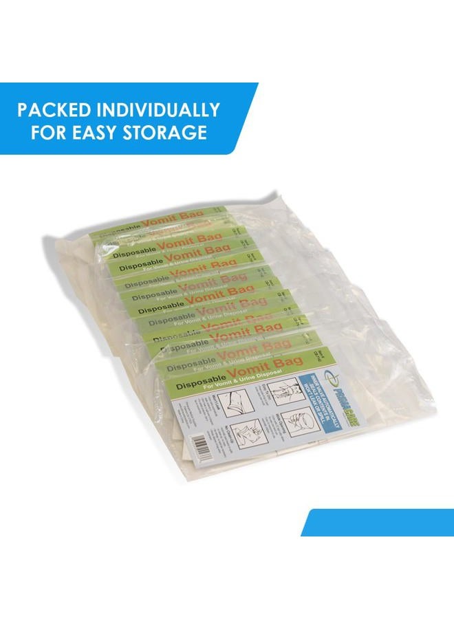 PRIMACARE CB-7142 Pack of 12 Disposable Emesis Vomit Bags, Hospital Medical Grade Barf Bags for Travel Motion Sickness and Nausea Kids, Auto Seals 6" Rigid Collar, Transparent - Image 4