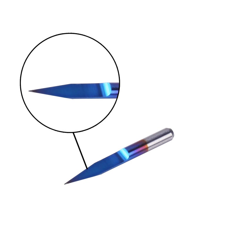 Genmitsu 10Pcs Nano Blue Coat Engraving Bits, 20 Degree 0.1mm Tip 1/8" Shank Conical V-Bit - Image 4