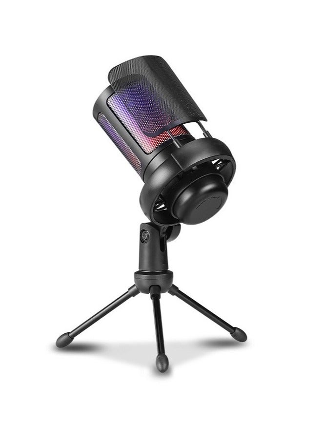 General Gaming USB Microphone for PC PS5, Condenser Mic with Quick Mute, RGB Indicator, Tripod Stand, Pop Filter, Shock Mount, Gain Control for Streaming Discord Twitch Podcasts Videos  - Image 1