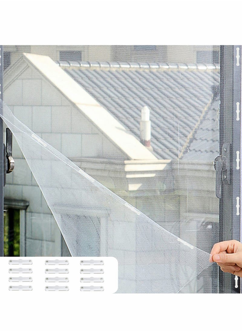 Excefore Self Adhesive Strip Set for DIY Fly Nets 12Pcs Screen Fixing Clip with for Screen Door Curtain Clip Mosquito Net Insect Mesh Tool DIY Installation  - Image 5