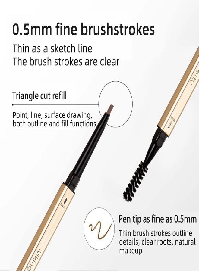 Digital Shoppy Double Head Eyebrow Pencil Long Lasting Waterproof Eye Brow Pen Tint Mascara Enhance Cosmetics Beauty Women Makeup (Black(#01)) - Image 2