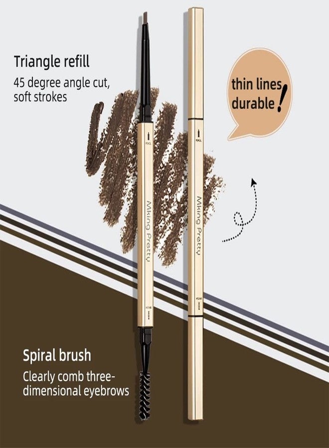 Digital Shoppy Double Head Eyebrow Pencil Long Lasting Waterproof Eye Brow Pen Tint Mascara Enhance Cosmetics Beauty Women Makeup (Black(#01)) - Image 4
