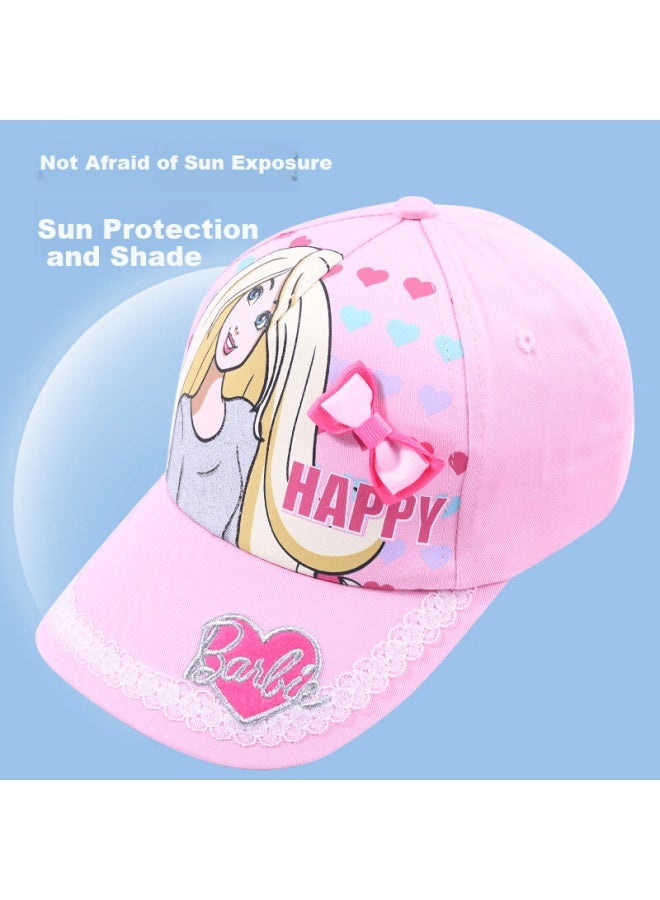 Barbie Girls' Cotton Baseball Cap Sun Hat Spring Autumn Children's Sunshade Sports Duckbill Cap Winter - Image 4