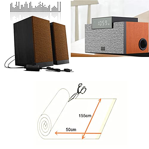 Flushbay Speaker Grill Cloth Black Speaker Fabric Cover Material Vintage Dustproof Home Speakers/Media Cabinet/Stage Speakers/KTV Boxes Repair Fabric 19.7"x61.02" (Black) - Image 2