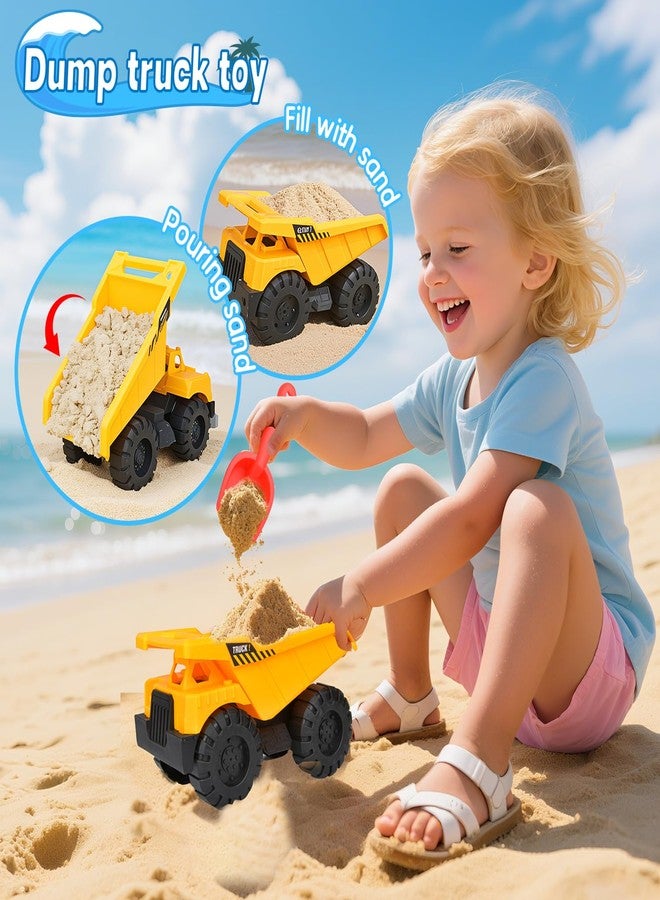 Fegalop Beach Toys, 14Pcs Sand Toys with Construction Vehicle and Collapsible Beach Bucket, Animal Sand Mold Sets, Watering Can,Shovel Set with Mesh Bag,Summer Outdoor Play Travel Sandbox Gift for Boys Girls - Image 5