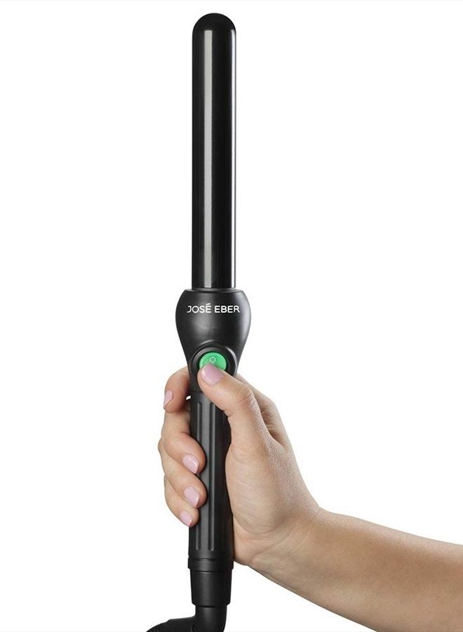 JOSE EBER مكواة تجعيد الشعر، 25 مم، سوداء، تشمل قفاز مقاوم للحرارة - Image 1