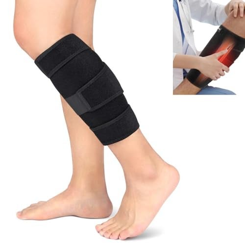 NUCARTURE Adjustable Calf Support Brace Shin Splint Compression Wrap Lower Leg Wrap Support For Torn Calf Muscle Strain, Sprain Pressure Bandage Tennis Leg Muscle Swelling Reduction & Improved Circulation for Men and women (Black, 1pc) - Image 1
