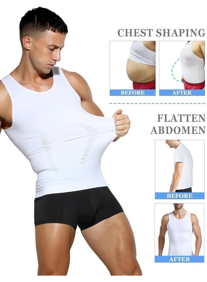 Bluejw Mens Slimming Shirt Body Shaper Vest Compression Shirt Tummy Control Shapewear Abdomen Undershirt - Image 3