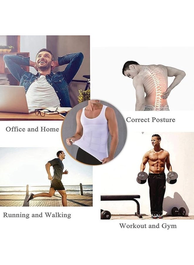 Bluejw Mens Slimming Shirt Body Shaper Vest Compression Shirt Tummy Control Shapewear Abdomen Undershirt - Image 5