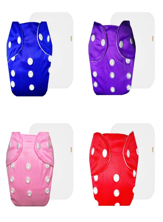 Dumbledo Lite Cloth Diaper with Cotton Insert (Pack of 4) | Snug Fit | Reusable & Washable | Travel Friendly | Trusted by Moms | 3 Months - 2 Years | Unisex Baby - Image 1