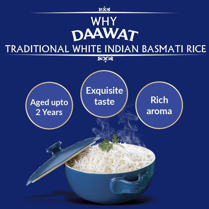 Daawat Traditional White Indian Basmati Rice 5Kg - Image 4