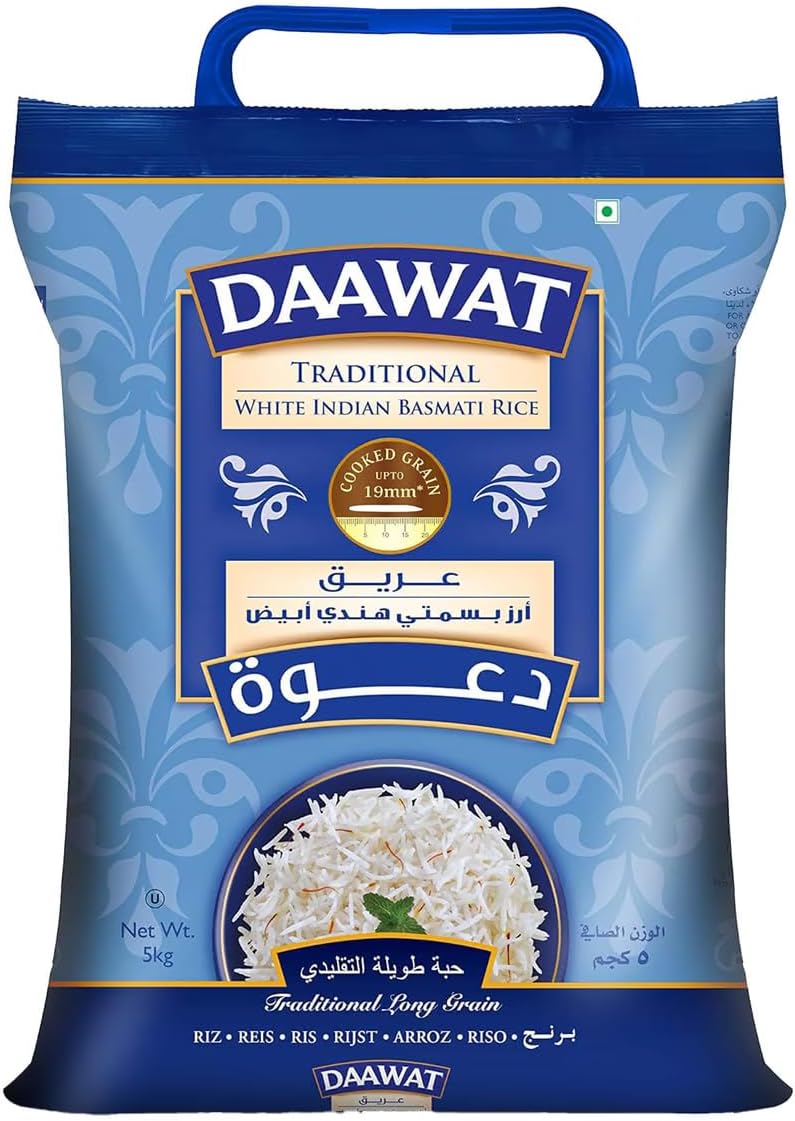Daawat Traditional White Indian Basmati Rice 5Kg - Image 1