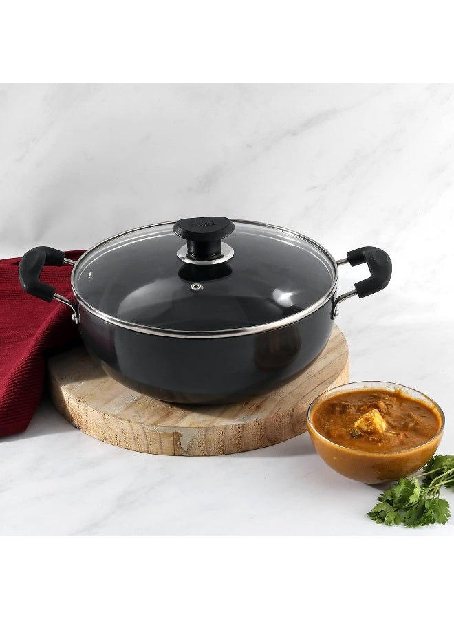 Vinod Hard Anodized Deep Kadai with Glass Lid - 26 cm, 4.1 L (Induction Friendly) - Image 5