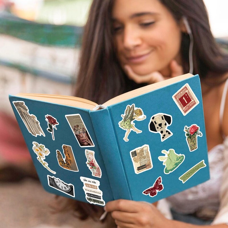 Airnogo Vintage Stickers 200 Pcs Cute Aesthetic Retro Sticker Pack, Waterproof Vinyl Stickers for Water Bottles Laptop Scrapbooking Journaling MacBook Suitcase Guitar Notebook Diary Skateboard Scooter etc - Image 4