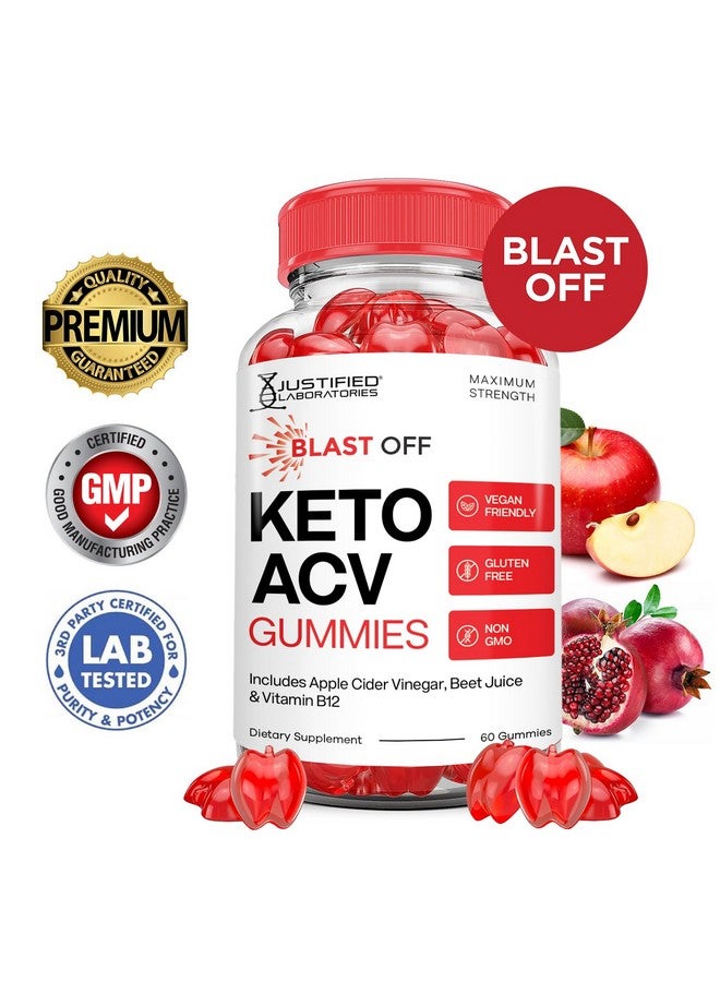 Justified Laboratories (3 Pack) Blast Off Keto ACV Gummies Advanced Formula 1000MG Blast Keto Gummies Apple Cider Vinegar Formulated with Pomegranate Beet Juice Powder B12 Vegan Non GMO 180 Gummys - Image 2