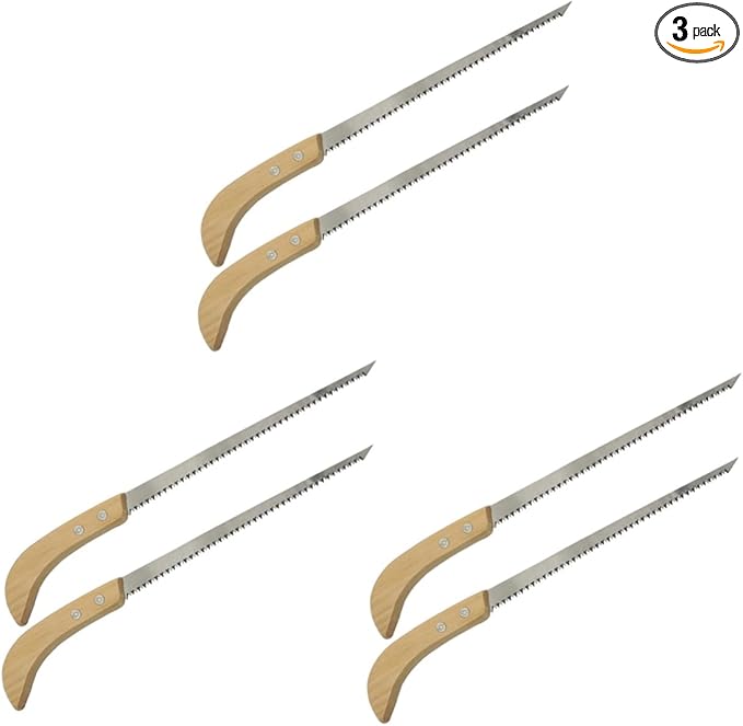 3 Pack Garden Hand Saw Portable Camping Tool for Tree Trimming Wood Cutting Outdoor - Image 1