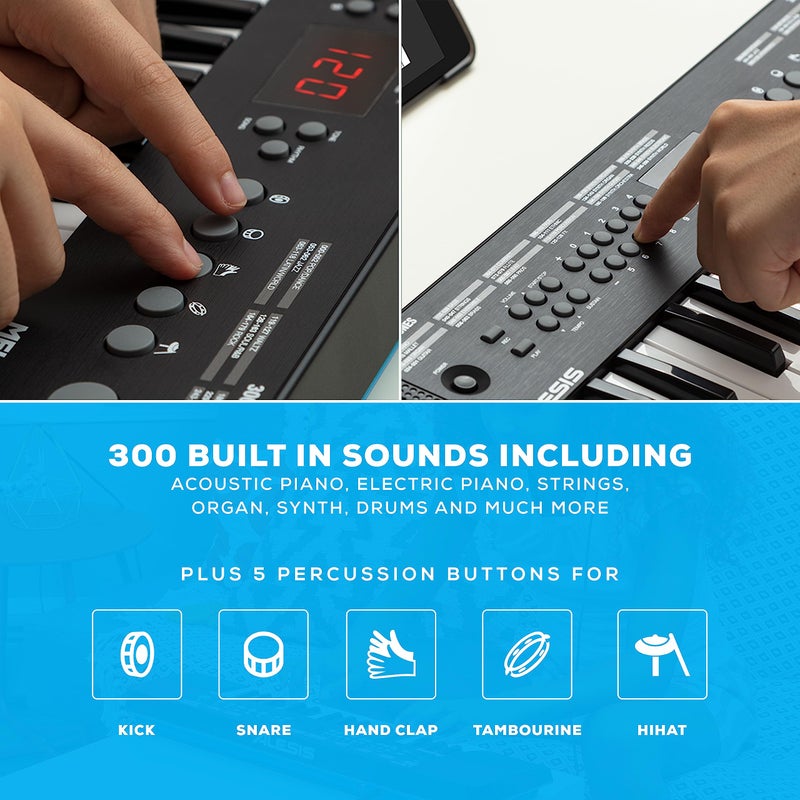 Alesis أليسيز ميلودي 32 - بيانو كهربائي رقمي مع 32 مفتاح، مكبرات صوت، 300 صوت، 300 إيقاع، 40 أغنية، اتصال USB-MIDI ودروس بيانو - Image 3