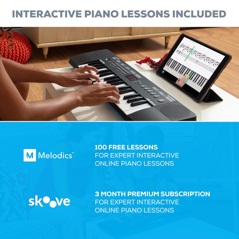 Alesis أليسيز ميلودي 32 - بيانو كهربائي رقمي مع 32 مفتاح، مكبرات صوت، 300 صوت، 300 إيقاع، 40 أغنية، اتصال USB-MIDI ودروس بيانو - Image 5