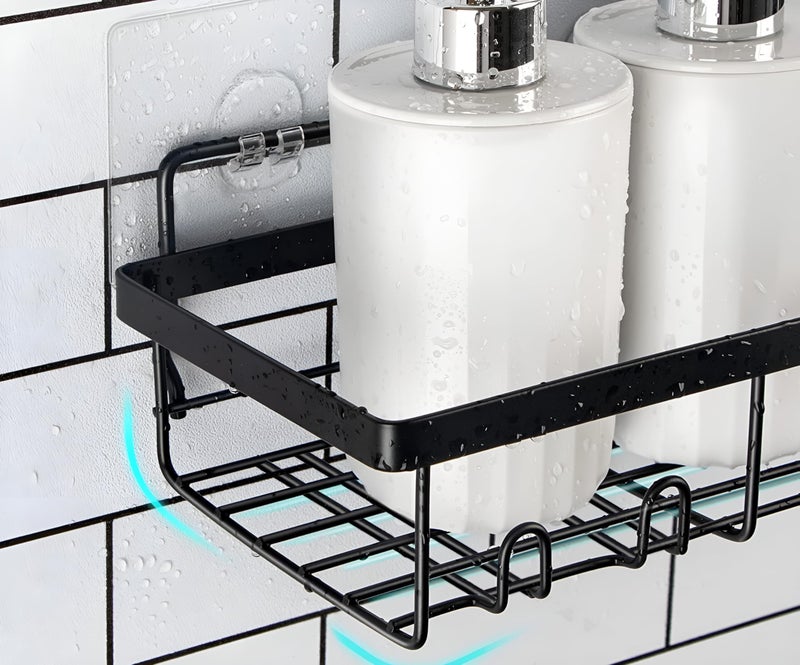 Homeor MS Self Adhesive Bathroom Shelf I Wall Mounted Bathroom Organizer I Shower Caddy Shelf Organizer Rack I Multifunctional Bathroom Rack for Bathroom, Living Room & Kitchen Accessories, Pack of 2 - Image 5