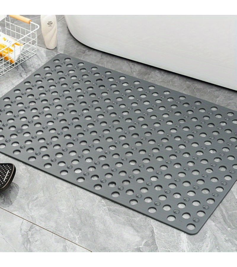 White Absorbent Bathroom Floor Mat 36x69 With Non Slip Suction Cups - Image 5