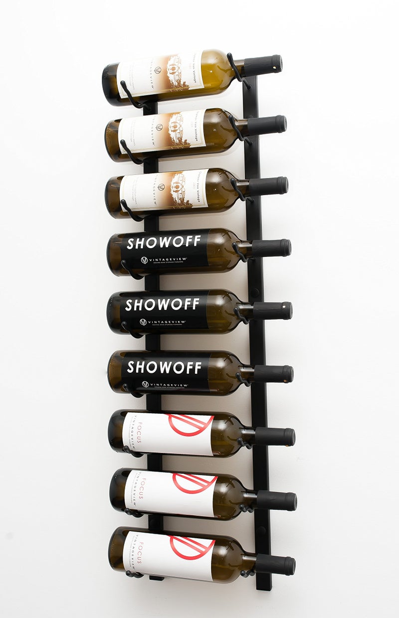 VintageView VintageView W Series Pro Wine Rack 3  Single Depth Metal Wall Mounted Wine Rack  Modern Easy Access Wine Storage  Space Saving Wine Rack with 9 Bottle Storage Capacity  Matte Black