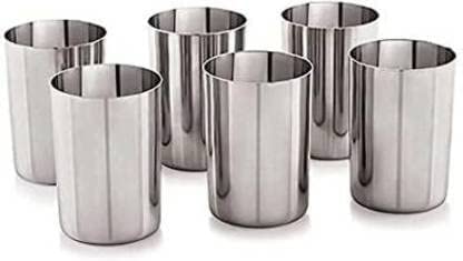 faas Pack of 6 Stainless Steel Plain Glass for Multi Purpose Set of 6 Pcs Glass Set Water/Juice Glass (300 mlSteel) - Image 5