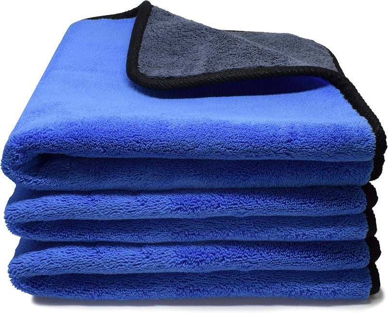 KMES Microfiber Towels for Cars 3 Pieces 500 GSM polishing Cleaning Home, car and Motorbike - 12 x 12 Inches (30x30cm) - Image 1
