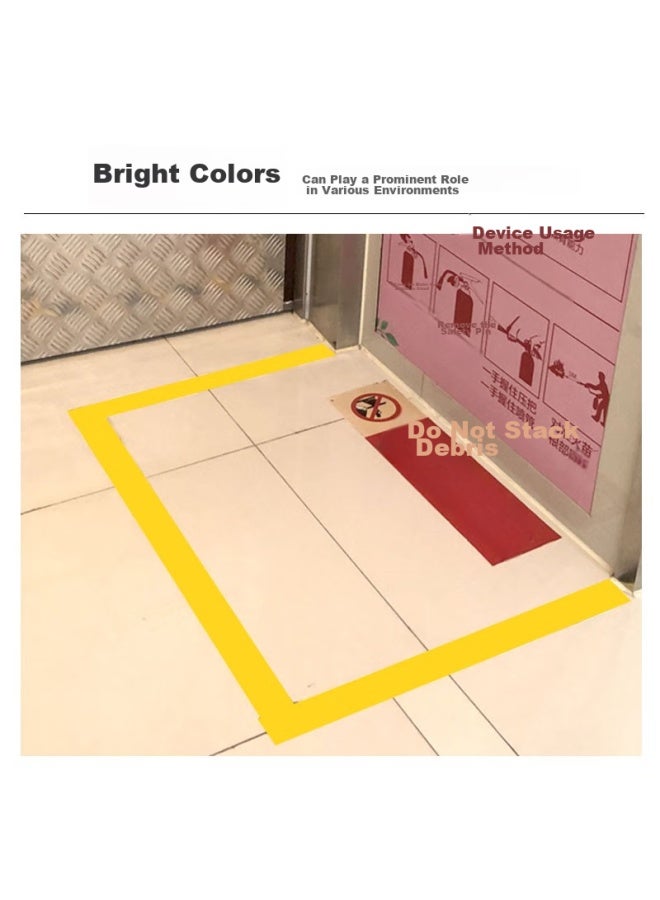 تانجو Tango Warning Tape, Yellow, 48mm*30m*3 Rolls أرضية، منطقة عمل، شريط ترميز تحديد الأرضية، ملصق أرضي مقاوم للماء، شريط تحذير للأرضية، أثر منخفض - Image 2