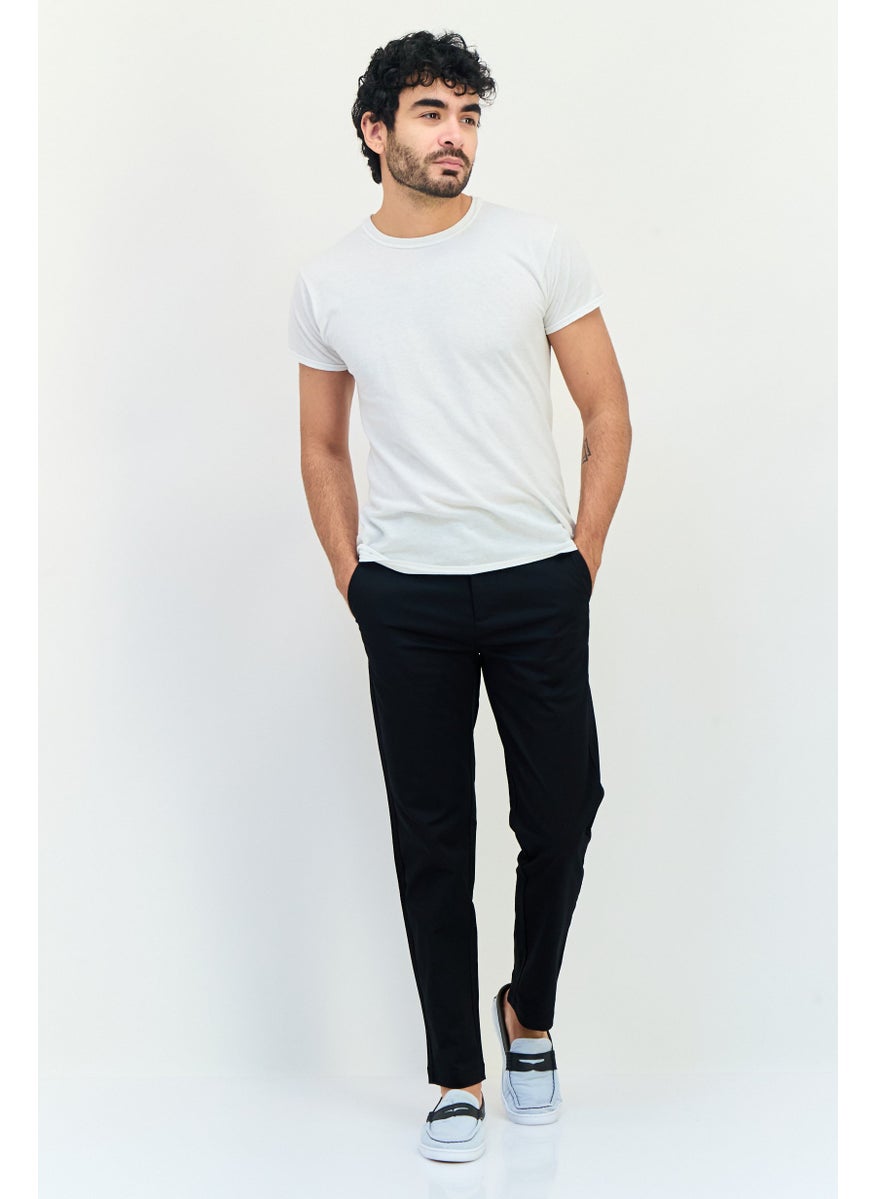 SELECTED Men Regular Fit Solid Chino Pants, Black  - Image 4