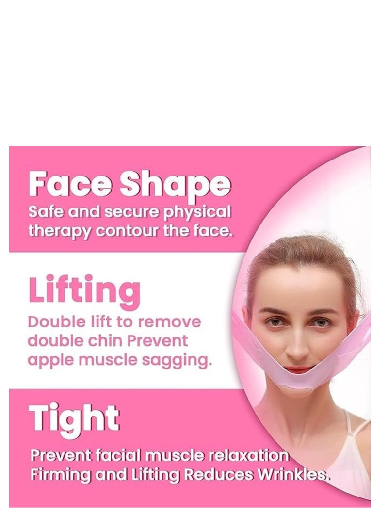 قناع وجه على شكل حرف V من السيليكون - حزام شد الوجه، قناع تنحيف الوجه والخد | حزام رفيع لتنحيف الذقن والذقن المزدوج للنساء والرجال لشد البشرة (قناع على شكل حرف V) - Image 4