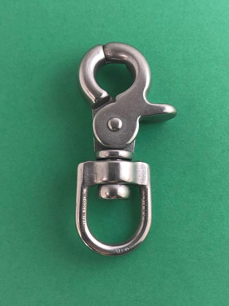 US Stainless Stainless Steel 316 3/8" Trigger Snap with Swivel End Marine Grade Polished - Image 3