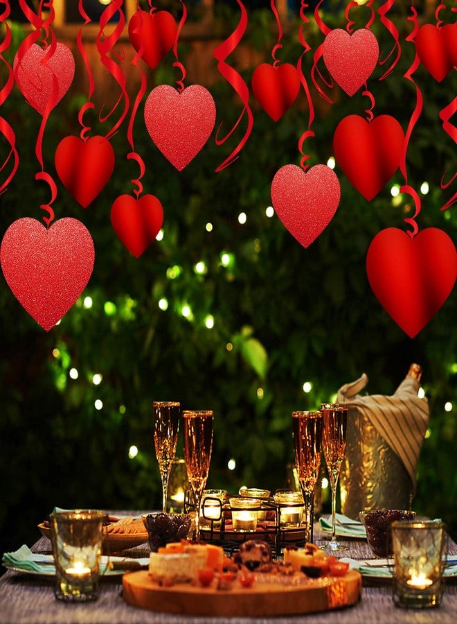 Gvhntk 30 Pcs Valentine's Day Heart Swirl Hanging Decorations Red Hanging Heart Swirl Decorations for Valentine's Day Wedding Bridal Shower Engagement Party Decorations - Image 4