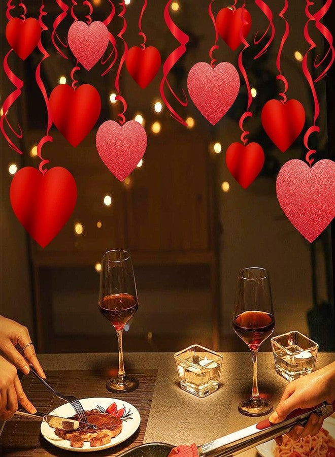 Gvhntk 30 Pcs Valentine's Day Heart Swirl Hanging Decorations Red Hanging Heart Swirl Decorations for Valentine's Day Wedding Bridal Shower Engagement Party Decorations - Image 3