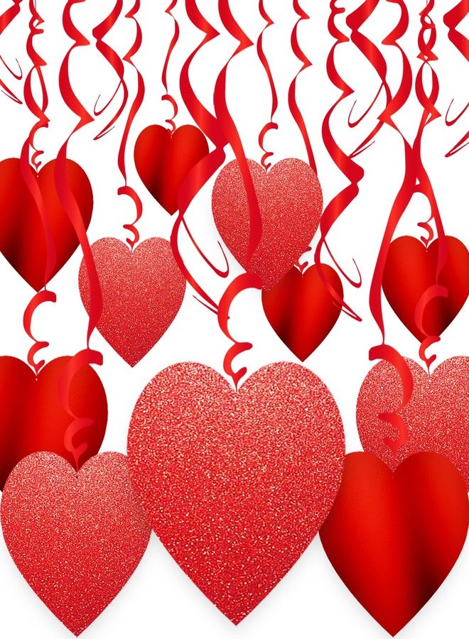 Gvhntk 30 Pcs Valentine's Day Heart Swirl Hanging Decorations Red Hanging Heart Swirl Decorations for Valentine's Day Wedding Bridal Shower Engagement Party Decorations - Image 1
