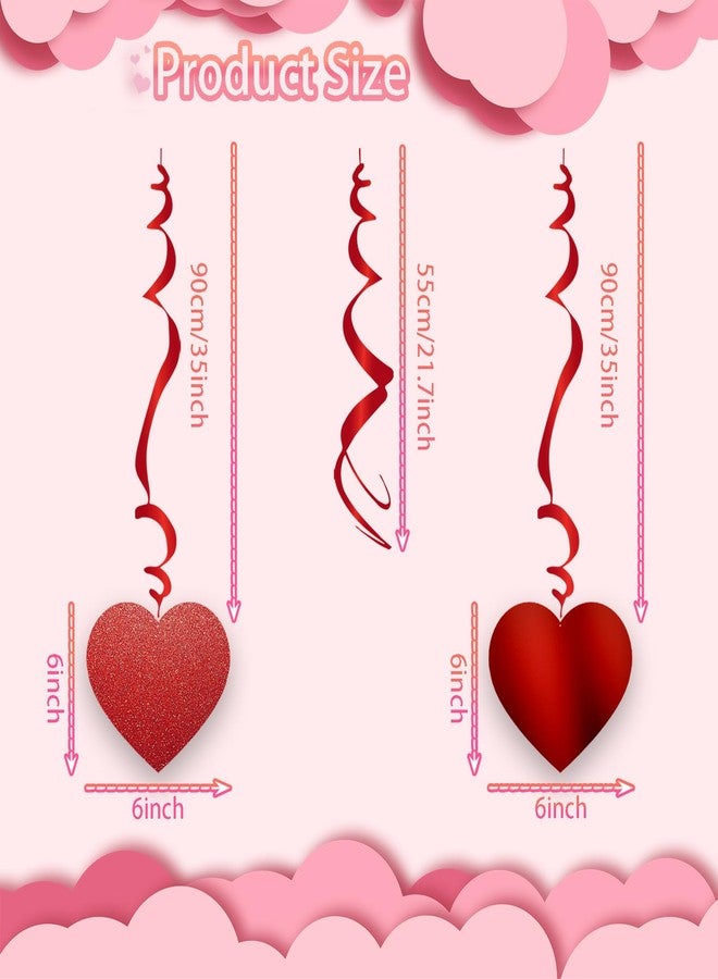 Gvhntk 30 Pcs Valentine's Day Heart Swirl Hanging Decorations Red Hanging Heart Swirl Decorations for Valentine's Day Wedding Bridal Shower Engagement Party Decorations - Image 5