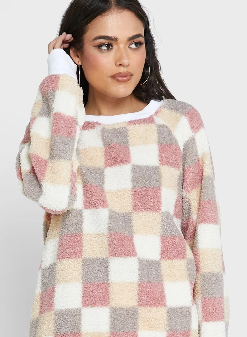 Ginger Checked Sweater
